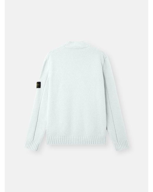 Stone Island White Cotton Sweater Light for men