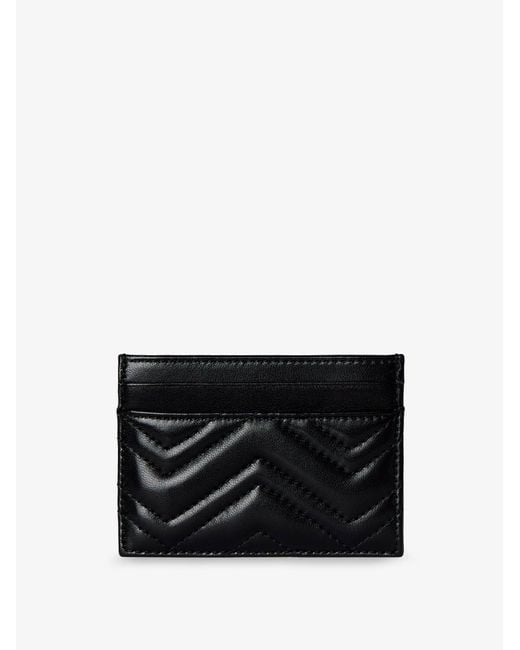 Gucci Black Gg Marmont Leather Card Holder