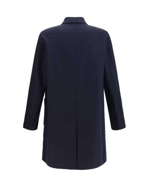 Etro Blue Soho Reversible Wool-Blend Coat for men
