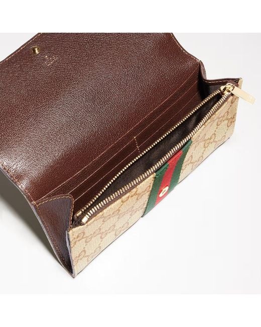 Gucci Natural Gg Wallet With Web Detail