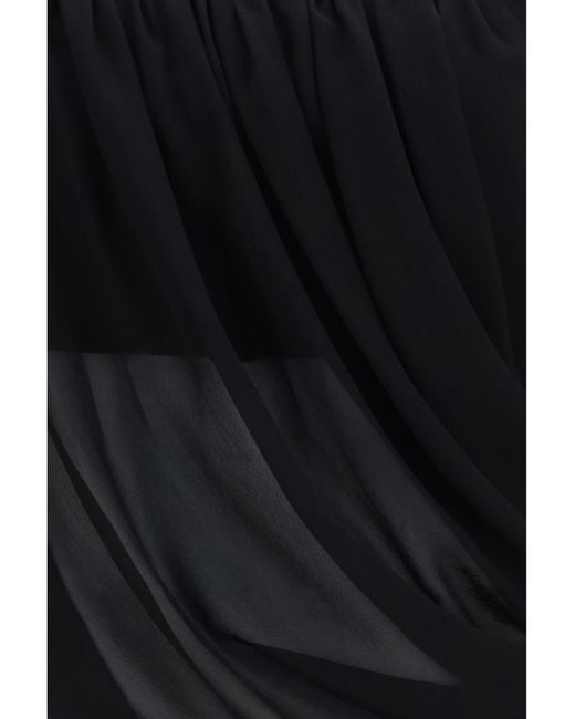 Francesco Murano Black Top Draped Silk