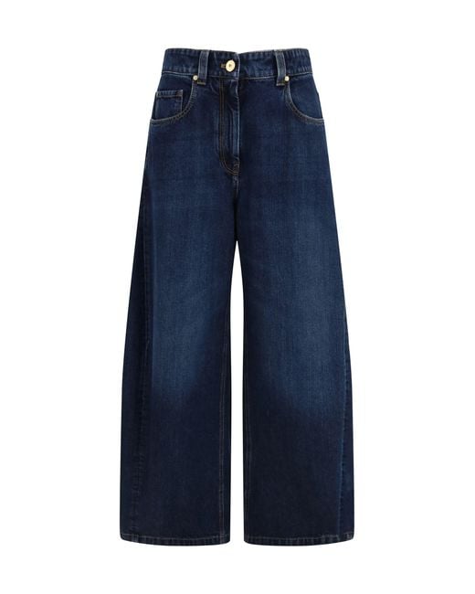 Brunello Cucinelli Blue Barrel-Leg Jeans