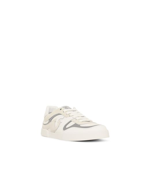 Dolce & Gabbana White Dolce & Gabbana 'Strobel Portofino' Leather Sneakers for men
