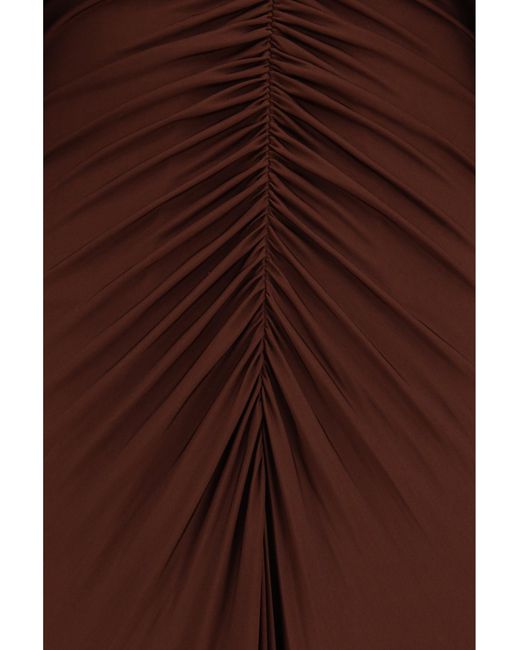 Self-Portrait Brown Jersey Midi Dress