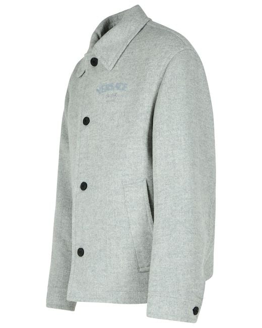Versace Gray Wool Jacket for men