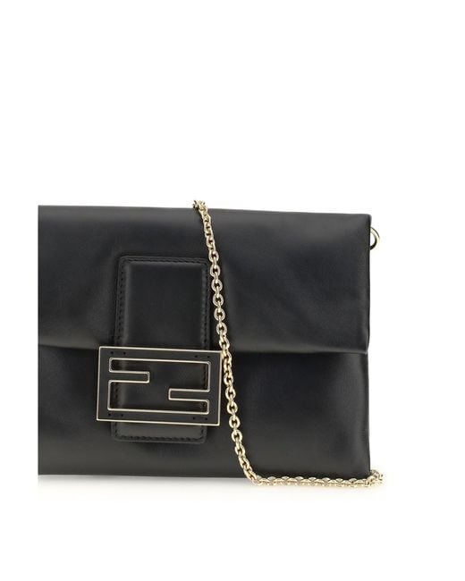 Fendi Black Mamma Baguette Clutch Bag
