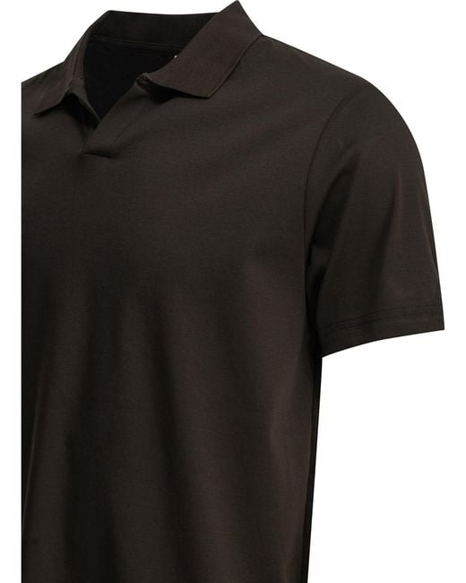 NN07 Black "Paul" Buttonless Polo Shirt for men