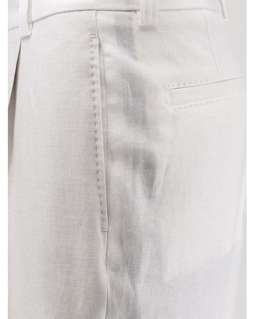 Boss White Port Linen Trousers for men