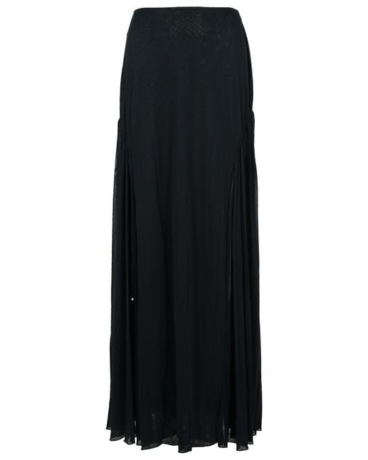 Lanvin Black 'Flared' Viscose Blend Skirt