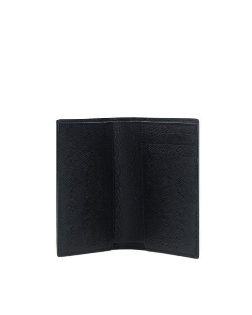 Saint Laurent Black Logo Card Fold Wallet for men
