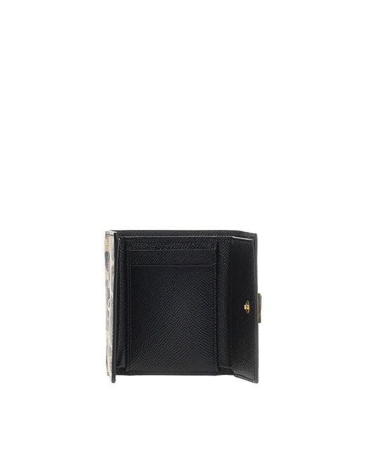 Dolce & Gabbana Metallic Dolce&Gabbana Leopard-Print Leather Wallet