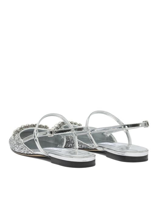 Jimmy Choo White "Belinda" Slingback Ballet Flats