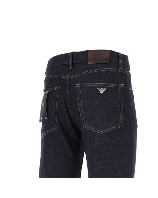 Emporio Armani Blue 'J76' Stretch Denim Jeans for men