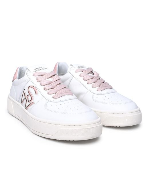 Stuart Weitzman White Leather Sneakers