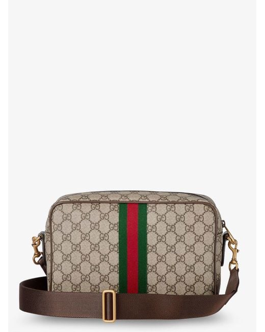 Gucci Gray Ophidia Gg Supreme Fabric Shoulder Bag for men