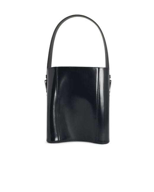 Coperni Black 'Erconomic Bucket' Leather Bag
