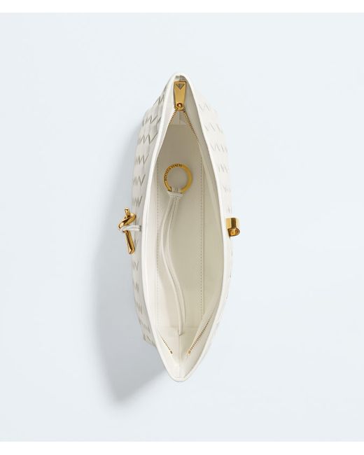 Bottega Veneta White Andiamo Boat Medium Pouch