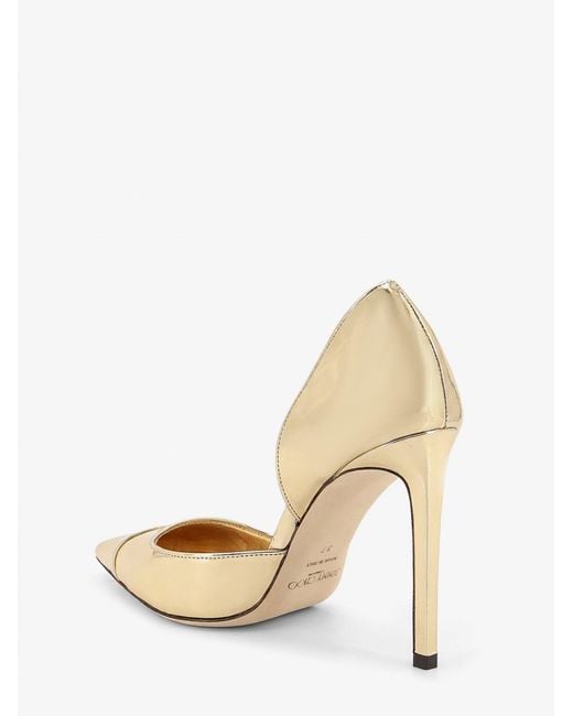 Jimmy Choo Natural Brigitte 100 Liquid Metal Leather Pumps