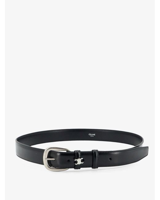 Céline White Vivienne Leather Belt for men