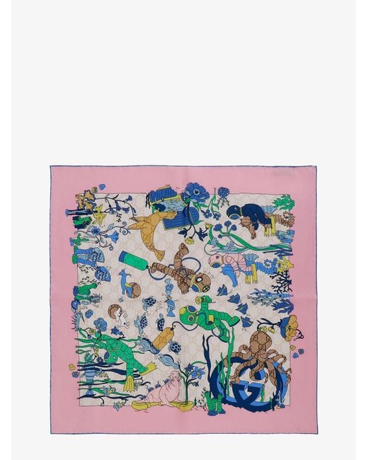 Women's Blue Silk Foulard