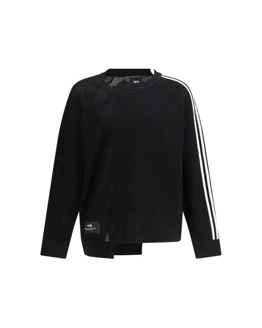 Y-3 Black Logo Sweatshirt/Cwhite for men