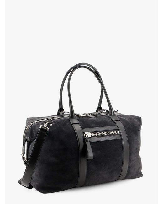 Tom Ford Black Buckley Holdall Suede Travel Bag for men