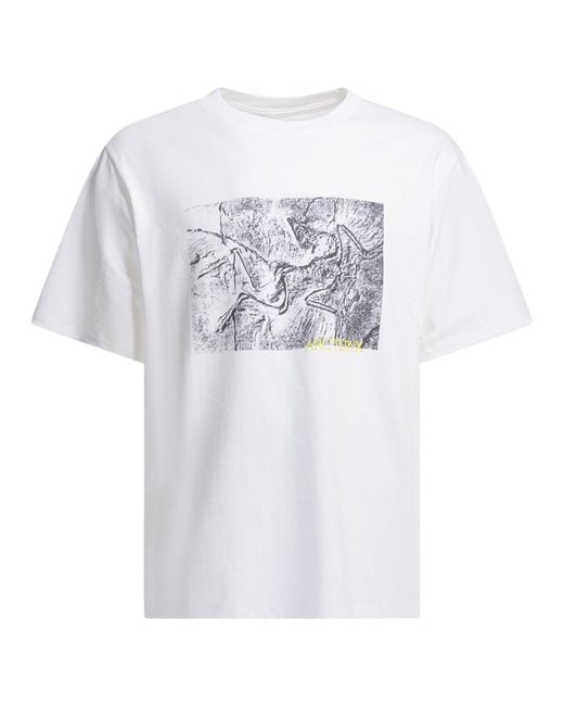 Arc'teryx White Kragg Cotton Lithographica T-Shirt for men