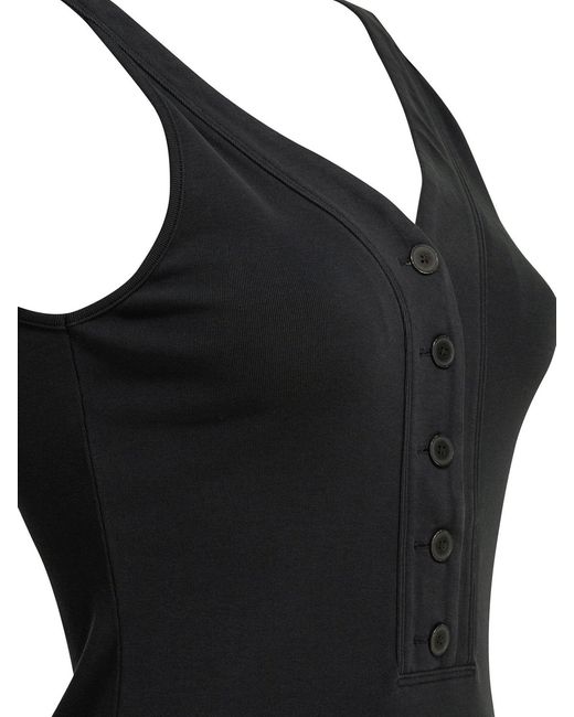 Auralee Black Organic Cotton Tank Top Dark