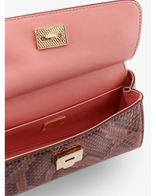 Dolce & Gabbana Red Handbag Sicily Mini Python