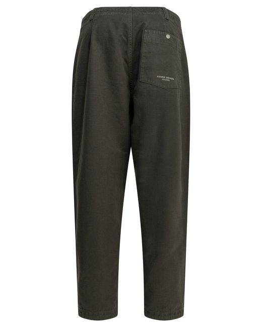 Stone Island Gray Cotton Cargo Pants for men