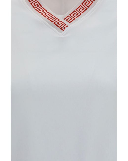 Versace Gray T-Shirt Greca V-Neck