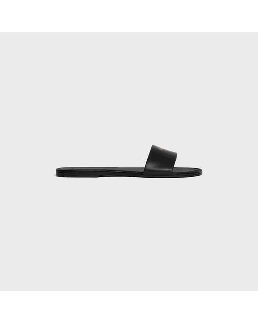 Céline Black Leather Sandals Mules