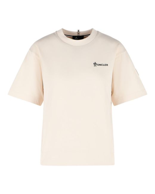 Moncler Natural Ivory Cotton T-Shirt