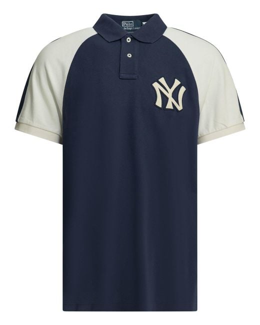 Polo Ralph Lauren Blue X Mlb Collection" Polo Shirt With Buttons for men