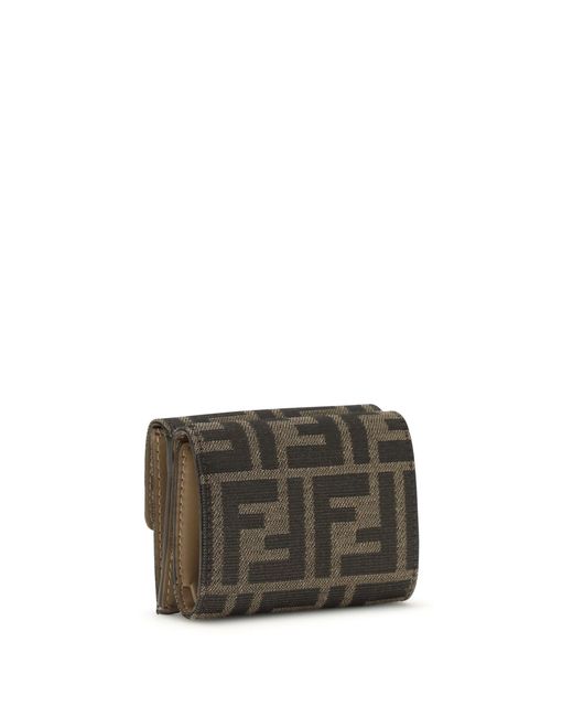 Fendi Gray Ff Trifold Wallet