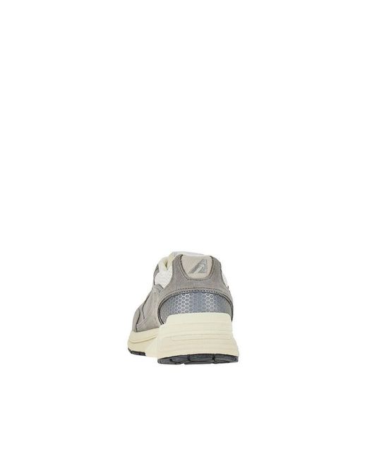 Autry Gray 'Hyperway' Suede Leather And Mesh Sneakers for men