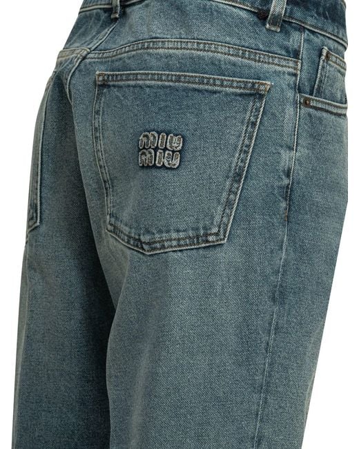 Miu Miu Blue Wide Leg Jeans