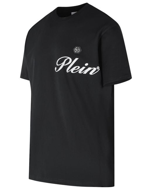 Philipp Plein Black 'Signature' Cotton T-Shirt for men