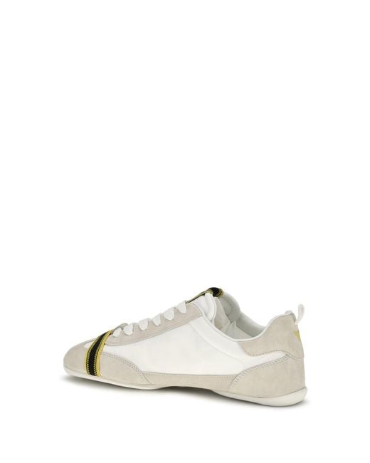 Fendi White Wrap Suede And Fabric Sneakers for men