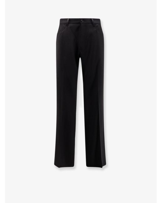 Balenciaga Black Straight Fit Cotton Trousers for men