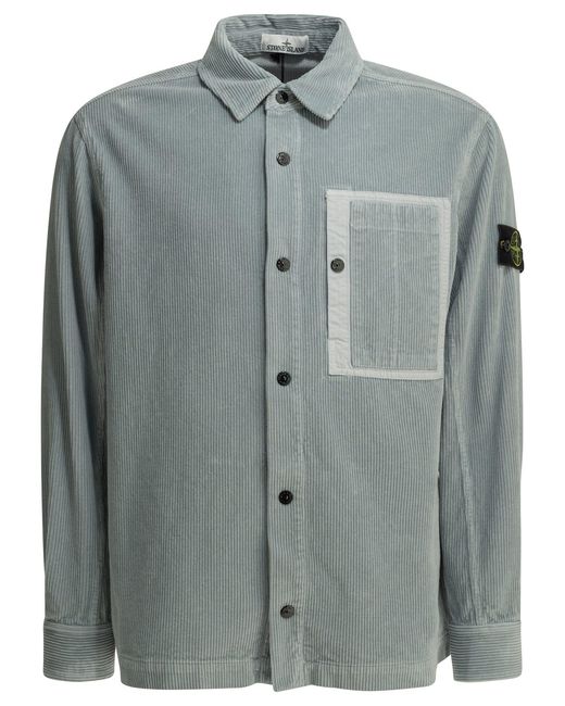 Stone Island Gray Corduroy 800 Overshirt Jacket Light for men
