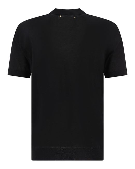 Golden Goose Deluxe Brand Black Merino Wool Polo Shirt for men