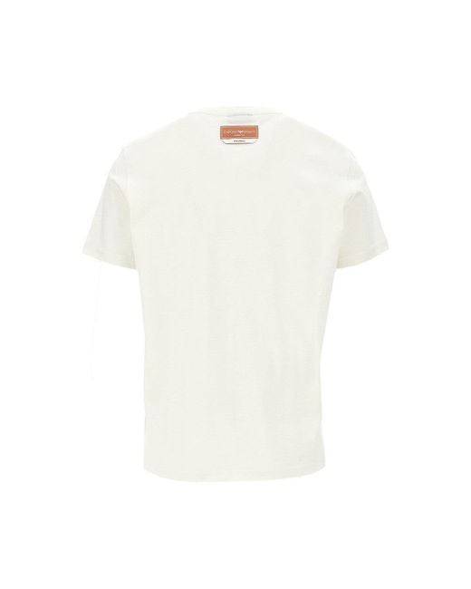 Emporio Armani White Sea Animals Print Swimwear T-Shirt for men