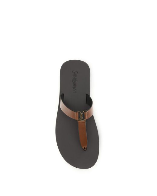 Saint Laurent Multicolor Leather Thong Sandals