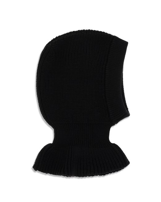 Lemaire Black Ribbed Wool Balaclava for men