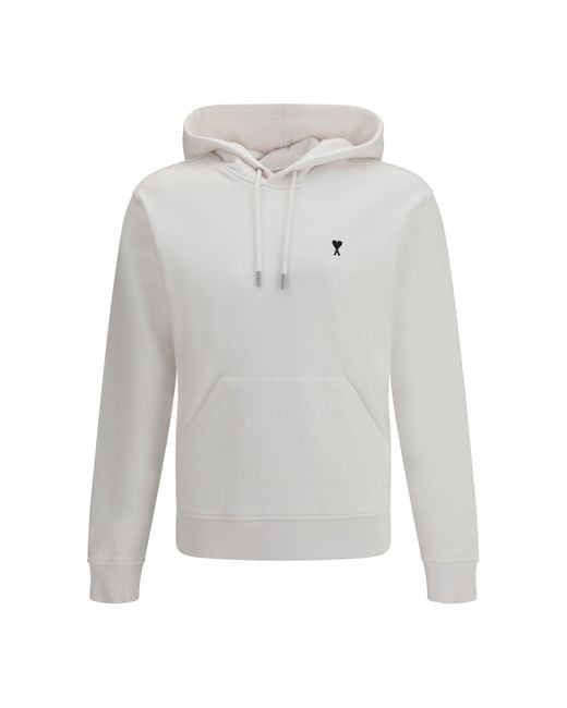 AMI White Ami De Coeur Cotton Hoodie for men