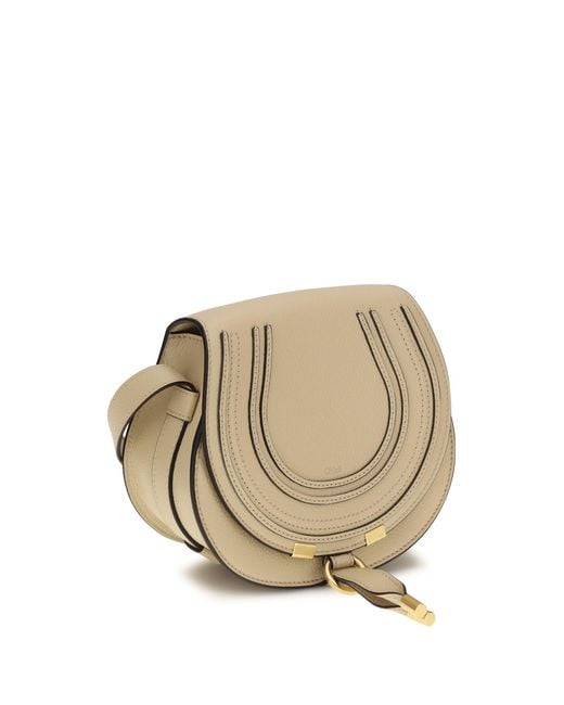Chloé Natural Chloé Small Marcie Leather Shoulder Bag