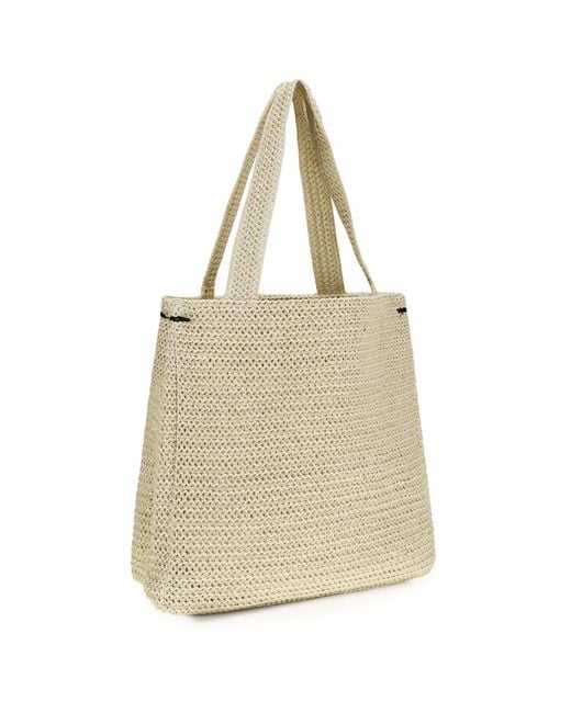 Fiorucci Natural Tote Bag Poodle Raffia