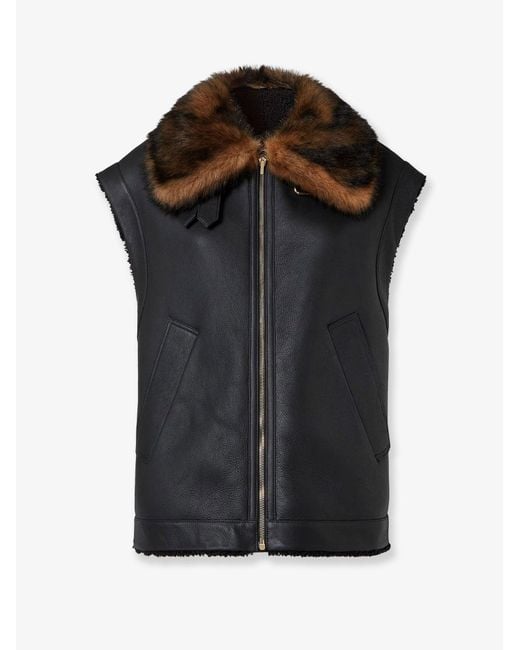 Fendi Black Leather Vest