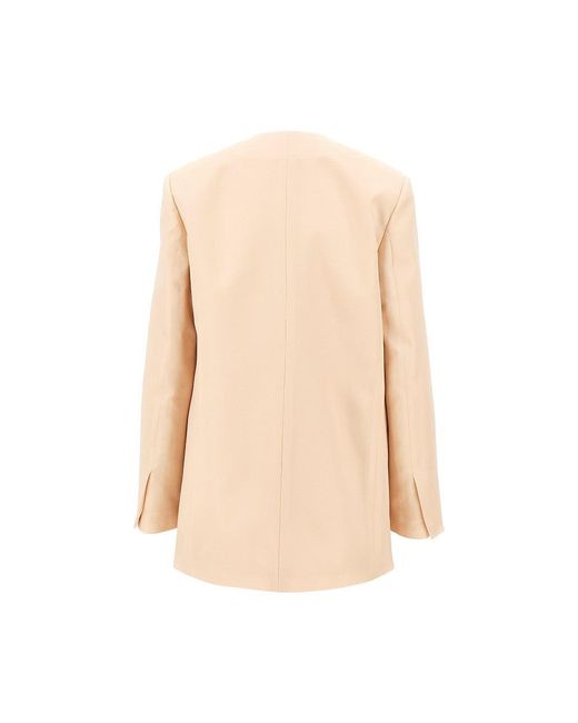 Alberta Ferretti Natural Silk Organdy Double-Breasted Jacket